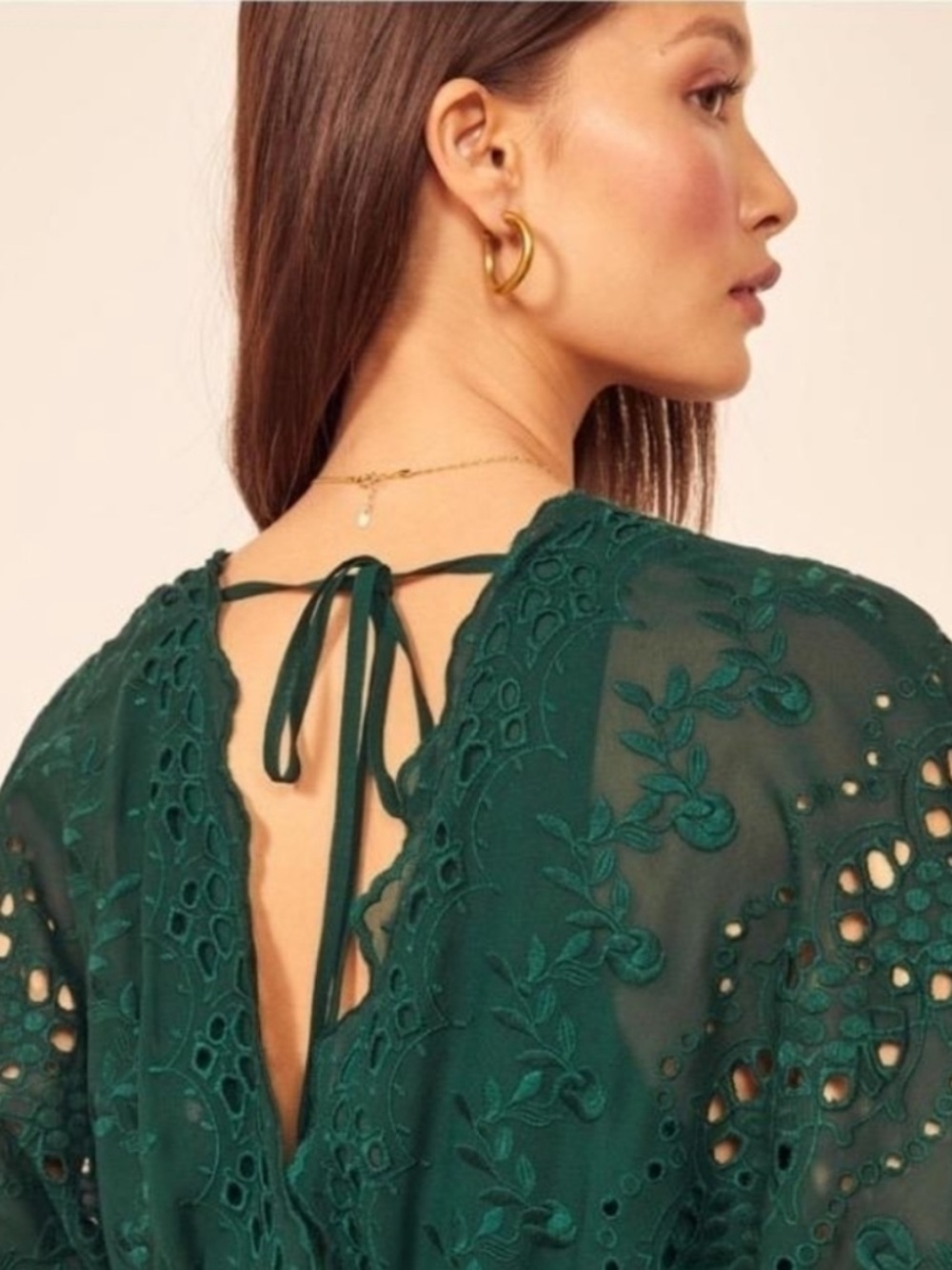 Reformation Libbie Midi Dress in Emerald Green (Size 0) - Picture 3 of 6